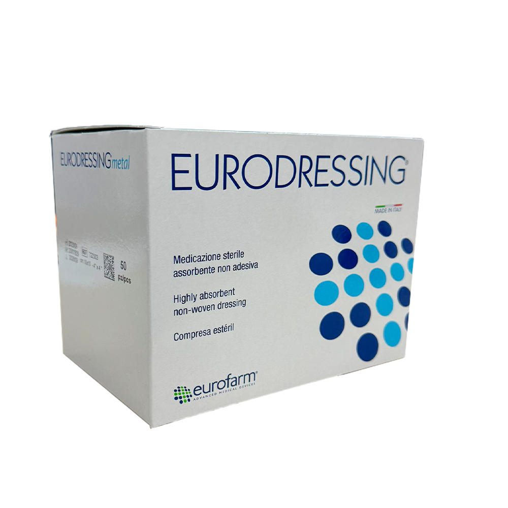 EURODRESSING METAL 10CM X 10CM -GASA ESTERIL ALUMINIZADA- (CAJA X 50UNDS).